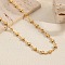 Elegant Vintage Hollow Stainless Steel Link Chain Necklaces for Women, Golden, Heart, 19.69 inch(50cm)