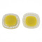 Acrylic Cabochons, with ABS Plastic Imitation Pearl Beads, Square, Yellow, 20.5x20.5x5mm