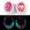 Handmade Luminous Polymer Clay Rhinestone Beads, with Acrylic Daisy Flower & Glass Oval Cabochons, Pen Focal Beads, Medium Violet Red, 25.5~26x21.5~22x17mm, Hole: 2mm