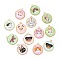 Alloy Pendants, with Acrylic, Cadmium Free & Nickel Free & Lead Free, Flat Round, Mixed Shapes, 23x20x2mm, Hole: 1.8mm