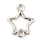 Tibetan Style Alloy Connector Charms, Cadmium Free & Lead Free, Star, Antique Silver, 15.5x11.5x1.5mm, Hole: 1.8mm