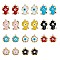 22Pcs Alloy Enamel Pendants, Cadmium Free & Nickel Free & Lead Free, Star & Cross, Light Gold, Mixed Color, 2pcs/style