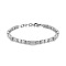 Adjustable 304 Stainless Steel Gemstone Beaded Bracelets, Rectangle, 6-1/4 inch(16cm)