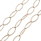 Ion Plating(IP) 304 Stainless Steel Textured Horse Eye Link Chains, Soldered, with Spool, Rose Gold, 20x10x1mm, about 16.40 Feet(5m)/Roll