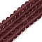 Transparent Glass Beads Strands, Faceted, Frosted, Rondelle, Coconut Brown, 6x4.5mm, Hole: 1.4mm, about 80~85pcs/strand, 38~40cm