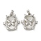 Brass Micro Pave Cubic Zirconia Pendents, with Shell, Oval with Butterfly Charms, Cadmium Free & Nickel Free & Lead Free, Platinum, 20x18.5x4mm, Hole: 4x2mm