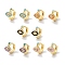 Brass Pave Clear Cubic Zirconia Hoop Earrings, Evil Eye Enamel Earrings for Women, Real 18K Gold Plated, Mixed Color, 10.5x8.5mm