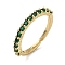 Adjustable Brass Micro Pave Clear Cubic Zirconia Cuff Rings, Open Rings, Long-Lasting Plated, Sea Green, 2mm, US Size 6(16.5mm)