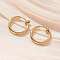 Ion Plating(IP) 304 Stainless Steel Clip-on Earrings, For Non-pierced Ears, Real 18K Gold Plated, 16x2mm