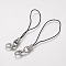 Cord Loop, with Alloy Lobster Claw Clasps, Iron Ring and Nylon Cord, Platinum, 70x0.8mm