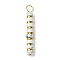Natural Howlite & Electroplated Synthetic Non-magnetic Hematite Heishi Beaded Pendants, Disc Beaded Charms with 304 Stainless Steel Loops, Golden, 32.5x4x4mm, Hole: 3mm