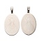 201 Stainless Steel Pendants, Oval with Jesus Charm, Religion, Anti-Tarnish, Stainless Steel Color, 40x25x1.5mm, Hole: 8.5x4.5mm