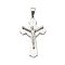304 Stainless Steel Pendants, Crucifixion Cross Charm, Stainless Steel Color, 45x25.5x5.5mm, Hole: 9.5x4.5mm