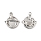 Non-Tarnish 304 Stainless Steel Pendants, Planet with Star Charm, Stainless Steel Color, 16x15x2mm, Hole: 1.8mm