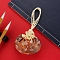 Flower Embroidery Silk & Satin Drawstring Sachet Bags with Tassel, for Jewelry, Dark Orange, 10x8.5cm