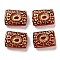 Plating Transparent Acrylic Beads, Golden Metal Enlaced, Rectangle & Sun, Crimson, 18.5x13.5x7mm, Hole: 2mm, about 325pcs/500g