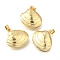 Brass Pendants, Shell Shape Charms, Rack Plating, Lasting Plated, Cadmium Free & Lead Free, Real 18K Gold Plated, 19.5x19.5x7.5mm, Hole: 4.5x2.5mm