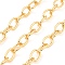 Oxidation Aluminum Cable Chains, Unwelded, with Spool, Golden, 11x8x1.8mm, about 82.02 Feet(25m)/Roll