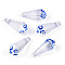 Transparent Glass with Enamel Evil Eye Beads, Top Drilled, Faceted, Teardrop, Blue, 24.5x10.5mm, Hole: 1.4mm