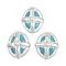 Electroplated Synthetic Turquoise Beads, with Plastic Pearl, Oval, Silver, 19~20x17x13mm, Hole: 0.8mm