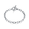 925 Sterling Silver Cable Chain Bracelets, Platinum, 7-1/8 inch(18cm)