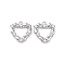 Brass Micro Pave Clear Cubic Zirconia Pendants, Cadmium Free & Nickel Free & Lead Free, Heart Charms, Real Platinum Plated, 15x14x3mm, Hole: 1.4mm