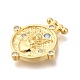 Латунные микро проложить кубического циркония подвески KK-H507-01G-2