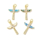 Латунные микропаве прозрачные подвески с фианитом KK-C045-14G-1