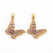 Подвески из латуни сиреневый кубический цирконий KK-N233-116G-NF