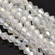 Граненый Bicone гальванических стеклянные бусины нити EGLA-P016-4mm-AB01