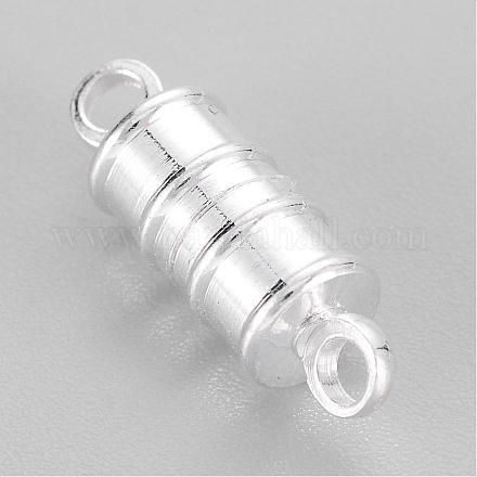 Магнитные застежки из латуни с серебряным покрытием и петлями X-KK-MC026-S-1