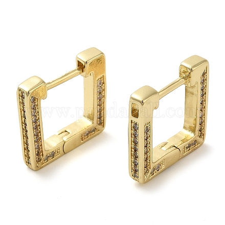 Серьга-кольцо из латуни с микропаве из кубического циркония EJEW-C079-08G-1