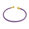 Braided Carbon Steel Wire Bracelet Making, with Golden Plated Brass End Caps, Medium Orchid, 0.25cm, Inner Diameter: 2-3/8 inch(6.1cm)