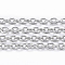 Tarnish Resistant 304 Stainless Steel Cable Chains, with Spool, Soldered, Oval, Stainless Steel Color, 2.5x2x0.5mm, about 65.61 Feet(20m)/roll