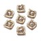 Brass Micro Pave Clear Cubic Zirconia Pendants, Cadmium Free & Nickel Free & Lead Free, Rhombus, Real 18K Gold Plated, 17x15x4mm, Hole: 1mm