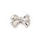 Bowknot Alloy Beads, Lead Free & Cadmium Free & Nickel Free, Rack Plating, Platinum, 10.5x15.5x5mm, Hole: 1.8mm