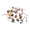 Brass Cord Ends, End Caps, Mixed Style, Mixed Color, 8.5~85x5~12mm, Hole: 1mm, Inner Diamter: 4~10mm