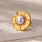 Retro Royal Style 304 Stainless Steel Imitation Pearl Cuff Rings, Flat Round, Inner Diameter: 18mm