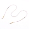 Eyeglasses Chains, Neck Strap for Eyeglasses, with Glass Seed Beads, Acrylic Letter Beads and Rubber Loop Ends, Word Love, Golden, Colorful, 27.75 inch(70.5cm)