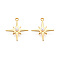 Brass & ABS Plastic Imitation Pearl Charms, North Star, Nickel Free, Long-Lasting Plated, Real 18K Gold Plated, 13.5x12x2.5mm, Hole: 0.8mm