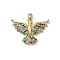 Brass Micro Pave Clear Cubic Zirconia Pendants, Golden, Eagle, 20x29x4mm, Hole: 5x3mm