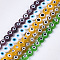 Handmade Evil Eye Lampwork Beads Strands, Flat Round, Mixed Color, 8x3.2mm, Hole: 1mm, about 48pcs/strand, 13.98''(35.5cm)