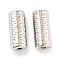Rack Plating Alloy Beads, Cadmium Free & Nickel Free & Lead Free, Textured, Column, Platinum, 13x6mm, Hole: 1.8mm