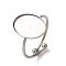 Adjustable 304 Stainless Steel Cuff Ring Components, Oval, Stainless Steel Color, Tray: 14x10mm, 1mm, Inner Diameter: 18mm