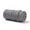 100M Cotton String Threads for Crafts Knitting Making, Gray, 3mm, about 109.36 Yards(100m)/Roll