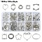 100Pcs 10 Styles Tibetan Style Alloy Bead Frames, Mixed Shapes, Antique Silver, 10~20x10~20x2~3mm, Hole: 1~1.5mm, 10pcs/style