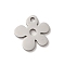 Non-Tarnish 201 Stainless Steel Charms, Laser Cut, Flower Charm, Stainless Steel Color, 13x12.5x1mm, Hole: 1.5mm