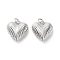 Brass Pendants, Cadmium Free & Nickel Free & Lead Free, Heart, Real Platinum Plated, 25.5x25x12mm, Hole: 6mm