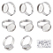 Beebeecraft 40Pcs/Box Stainless Steel Ring Bezel Blanks 12mm Cabochon Base Setting Flat Round Pad Ring Base Findings for Ring Making (Silver Color)