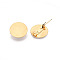 PVD Vacuum Plating 304 Stainless Steel Brooch Cabochon Settings, Flat Round, Real 18K Gold Plated, 20mm